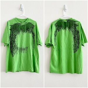 VTG Universal Studios Dr. Suess Grinch Cosplay Green Graphic Shirt Size XL
